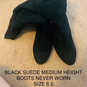 Black suede boots